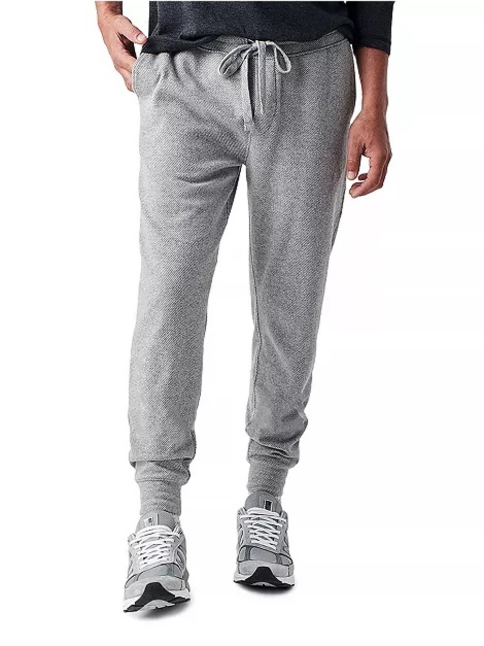Faherty Light Gray Knit Joggers with Drawstring